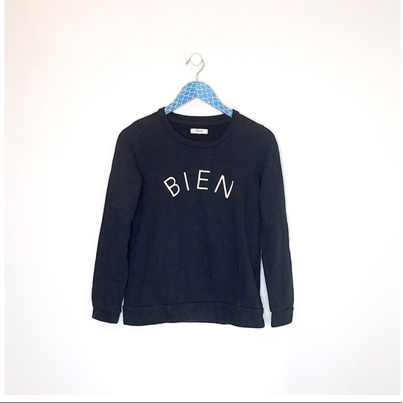 Madewell Tops - Madewell Black Bien Fait Crewneck Sweatshirt